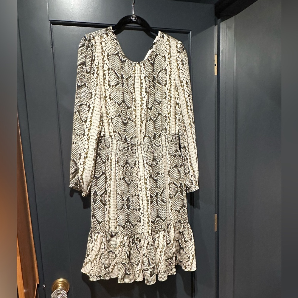 Jcrew greenish black snake print dress, M